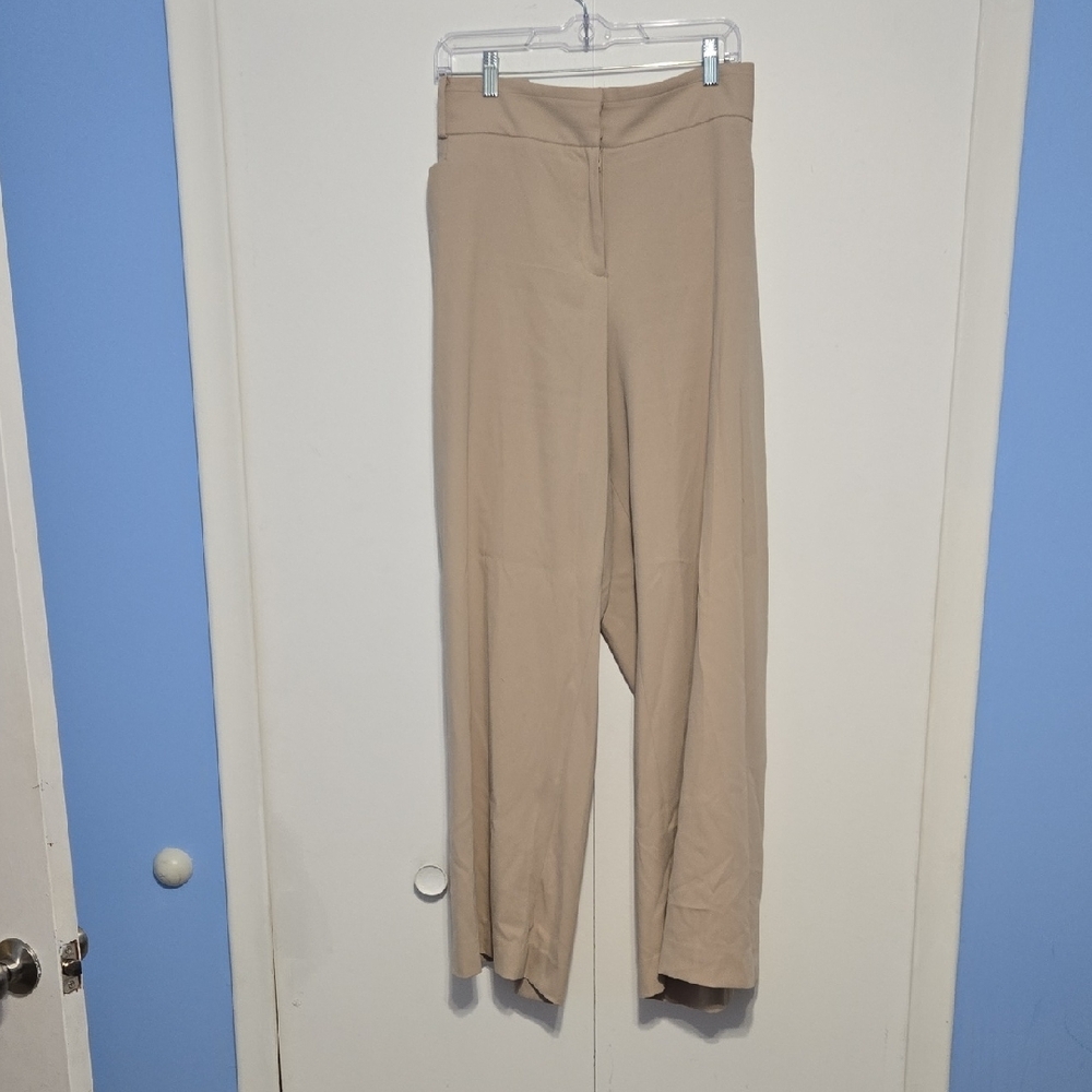 Lane Bryant Tan High-Waisted‎ Trousers